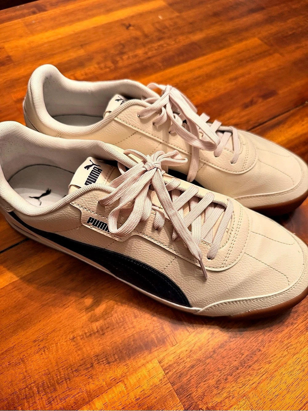 Puma Club 5v5 Leather Sneakers in White US 12 Like New